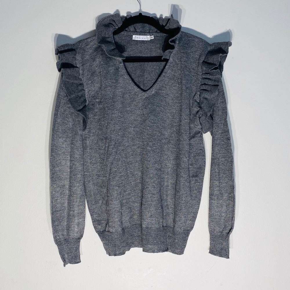 ARK & Co.**Gray Ruffled Sweater**Small - Picture 3 of 5